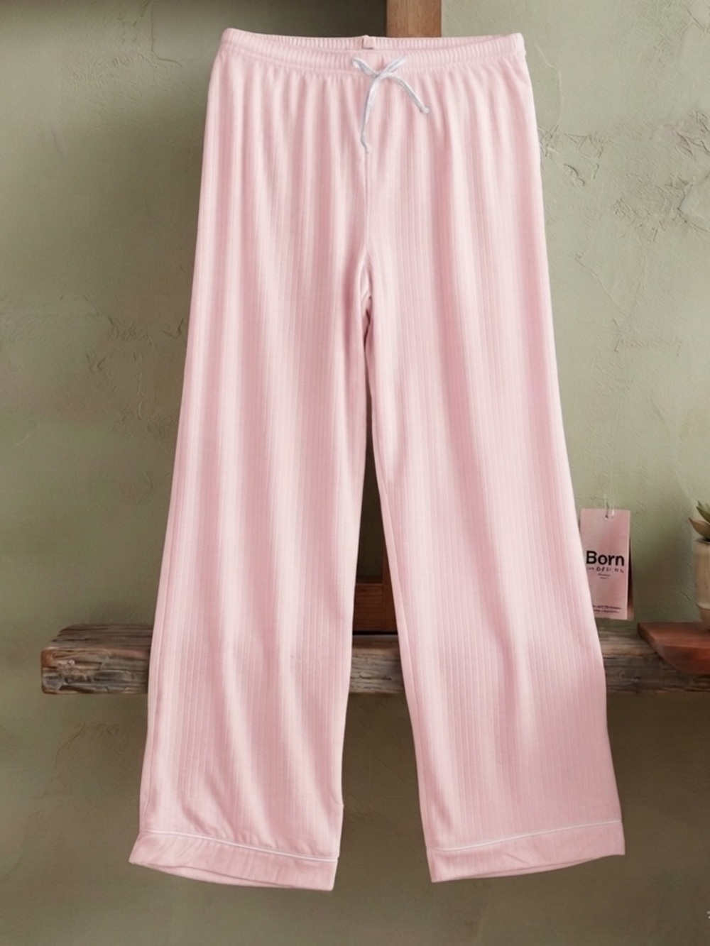 BORN Ribbed Short-Sleeve Pajama Set Light Pink $45 Retail NWT - Picture 5 of 12